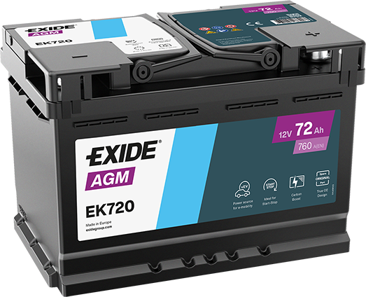 Exide Start-Stop AGM 12V 72Ah 760A EK720