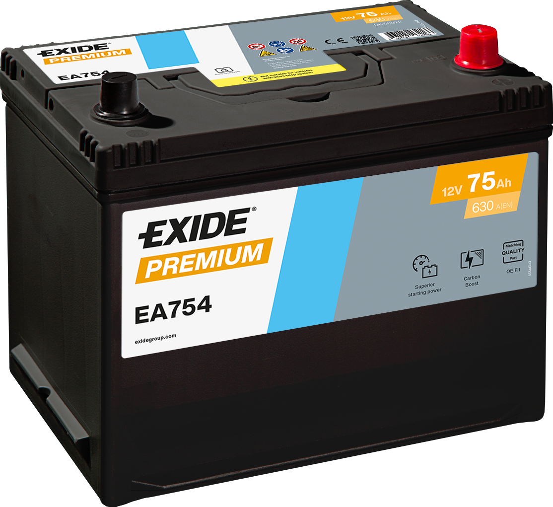 Exide Premium 12V 75Ah 630A EA754