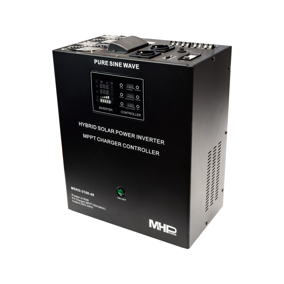 MHPower MSKD-2100-48, UPS, 2100W, čistý sinus, 48V, solární regulátor MPPT