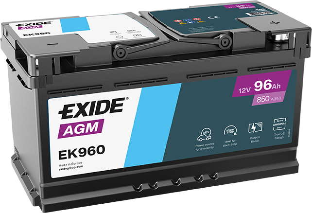 Exide Micro-hybrid AGM 12V 96Ah 850A EK960