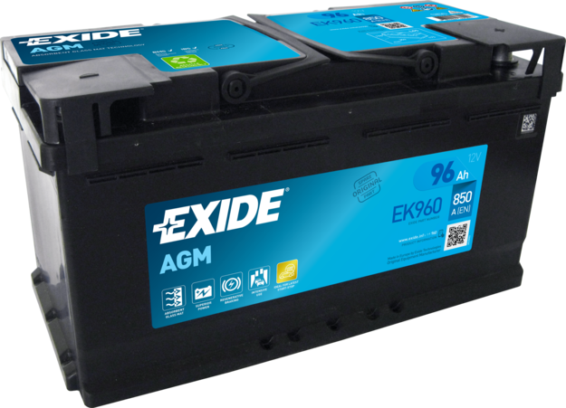 Exide Micro-hybrid AGM 12V 96Ah 850A EK960