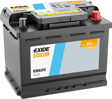 Exide Excell 12V 62Ah 540A EB620