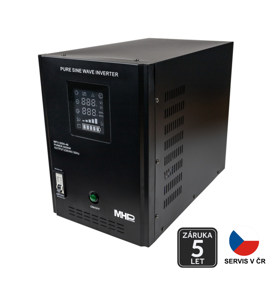 Záložní zdroj MHPower MPU-5000-48, UPS, 5000W, čistý sinus, 48V