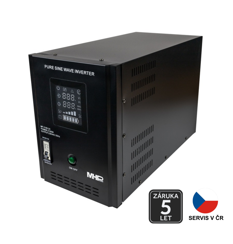Záložní zdroj MHPower MPU-2100-24, UPS, 2100W, čistý sinus, 24V