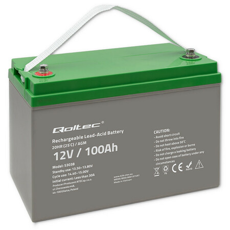 Baterie Qoltec AGM 100Ah