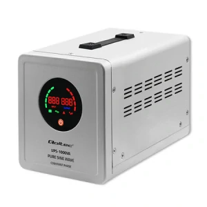 Záložní zdroj Qoltec UPS Pure Sine Wave | 1000VA | 700W | konstantní fáze | Šedá