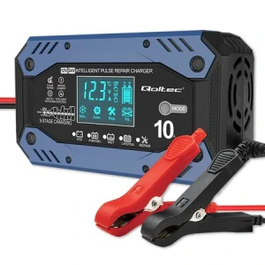 Qoltec Inteligentní nabíječka s funkcí opravy 12-24V 10A