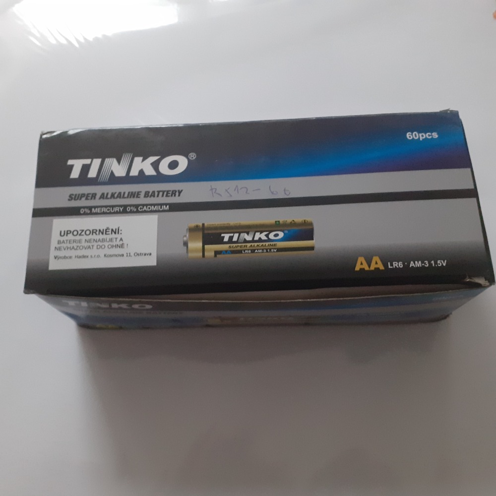 Baterie TINKO AA(R6) alkalická, balení 60Ks