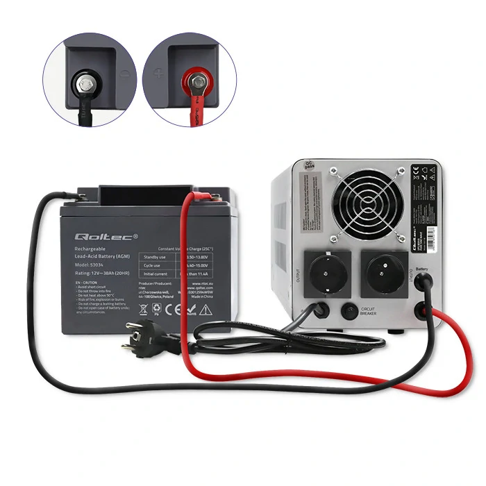 Záložní zdroj Qoltec UPS Pure Sine Wave | 800VA | 560W | konstantní fáze | Šedá