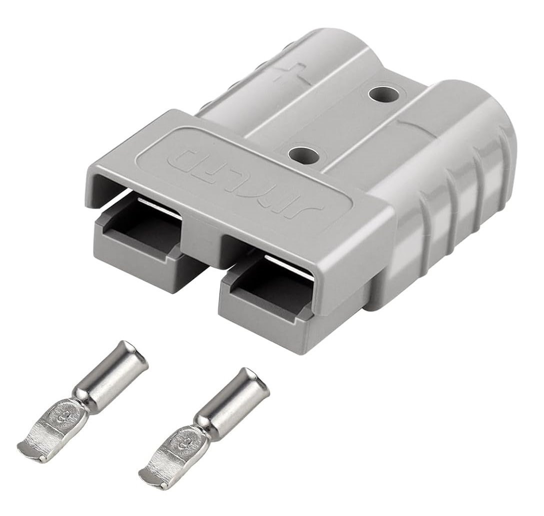 Konektor Anderson silový JQ120A-600V, 120A 600V, šedý s protiprachovou krytkou
