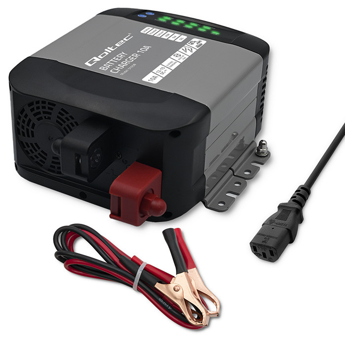 Inteligentní monolitní nabíječka Qoltec 10A 12V