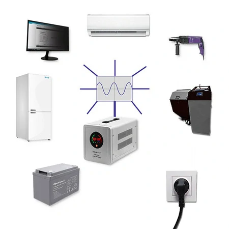 Záložní zdroj Qoltec UPS Pure Sine Wave | 500VA | 350W | konstantní fáze | Šedá