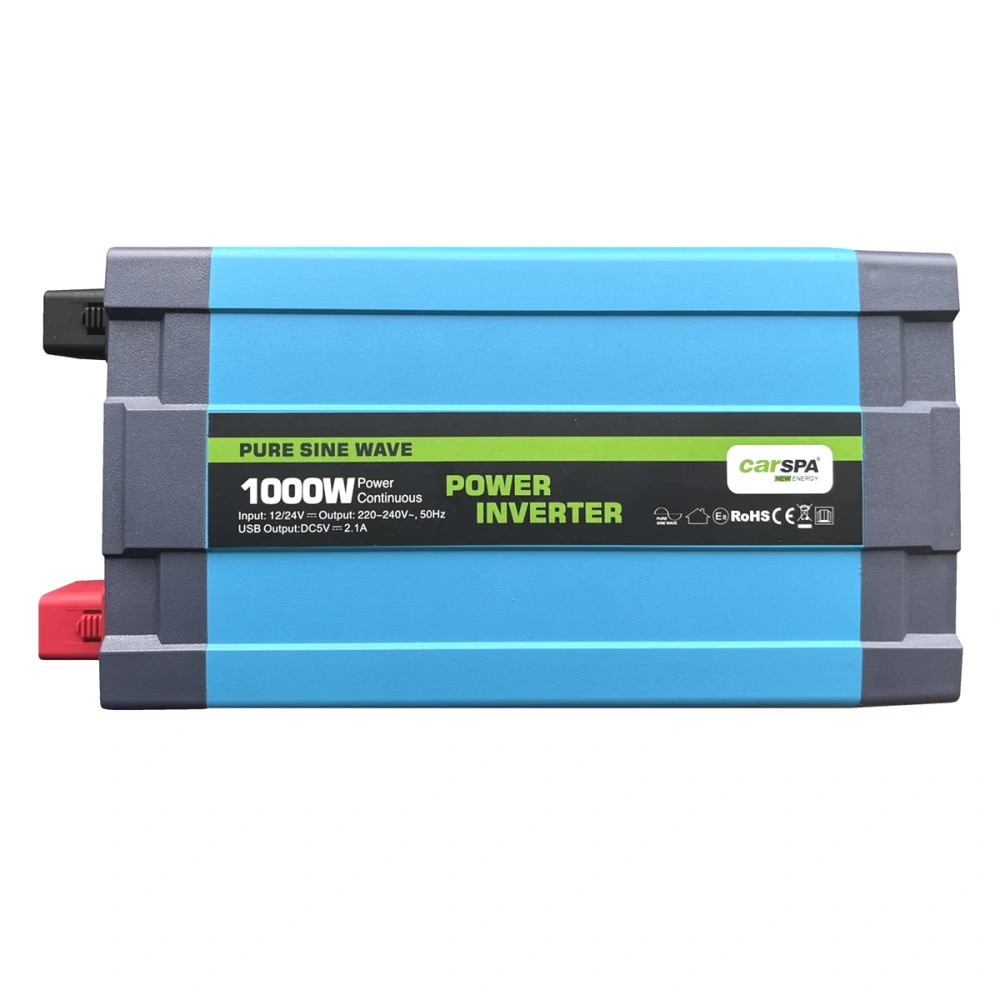 Měnič napětí Carspa P1000-12/24-25, 12/24V, 230V, USB, 1000W čistá sinusovka