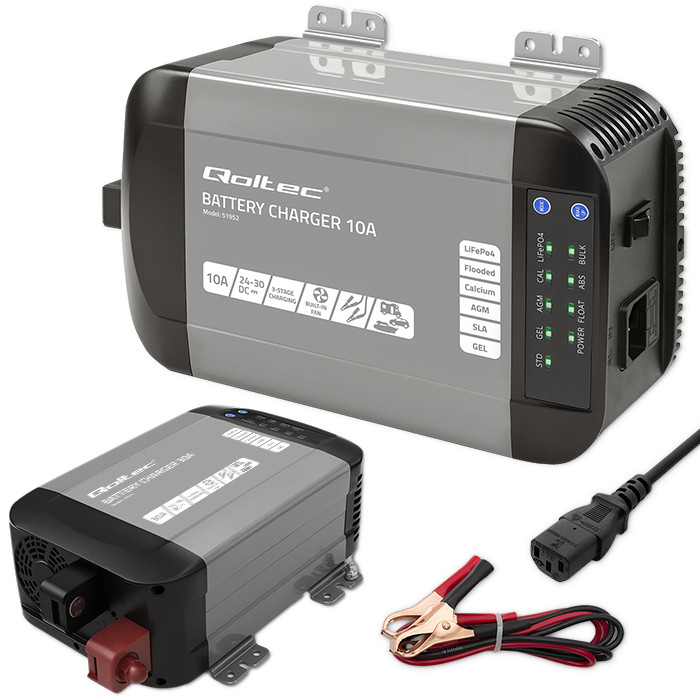 Inteligentní profesionální monolitní nabíječka Qoltec 30A 12V