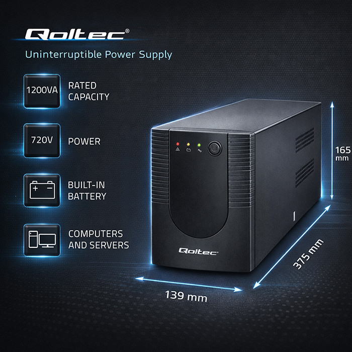 Qoltec UPS Line Interactive | Monolith | 1200VA | 720W