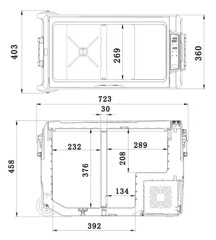 Chladící box DUAL kompresor 50l 230/24/12V -20°C APP