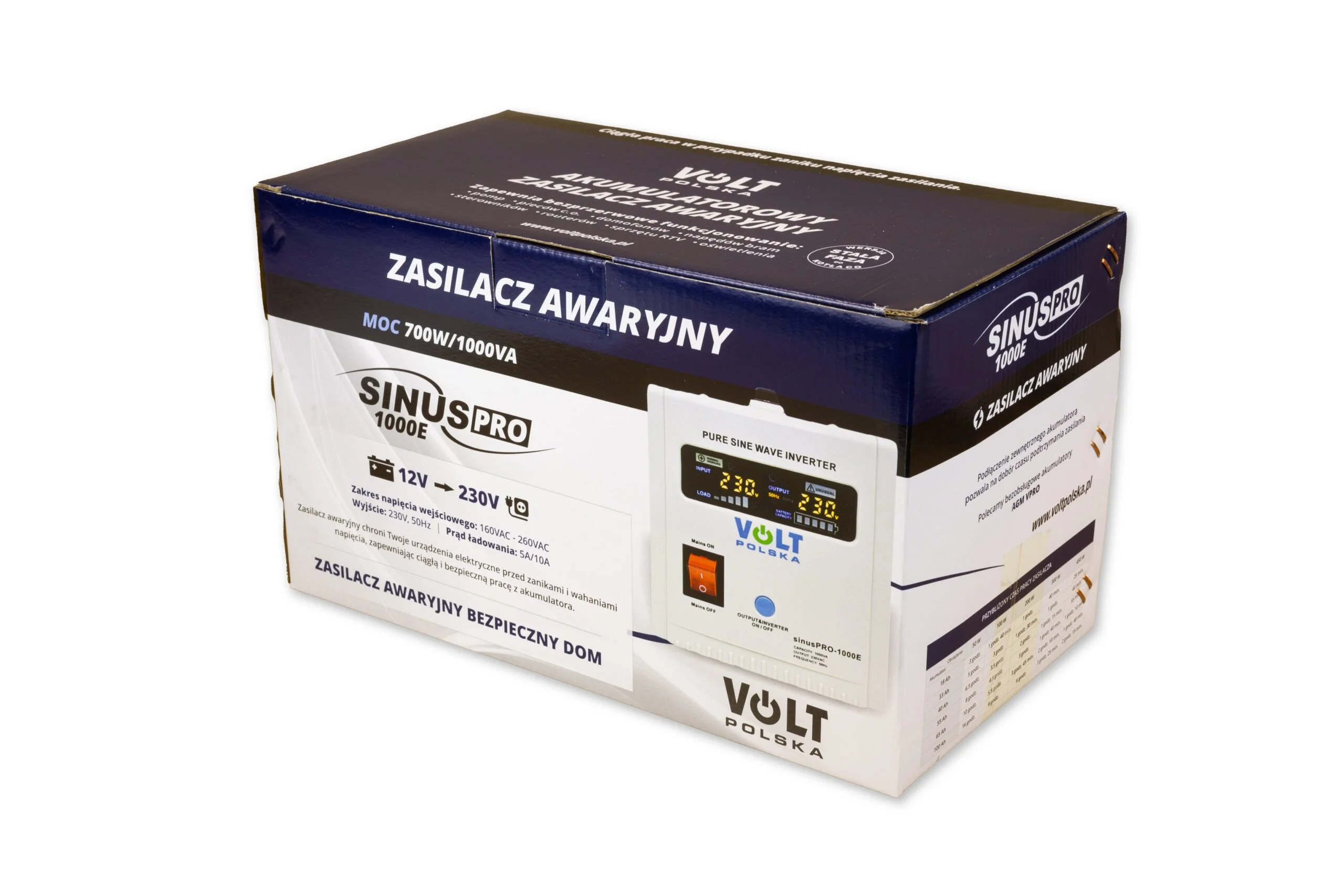 Záložní zdroj VOLTPolska SINUS PRO 1000 E 12/230V (700/1000W)